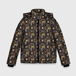 Куртка зимняя для мальчика Объемные цветы 3D паттерн, цвет: 3D-светло-серый