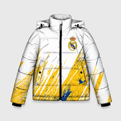 Куртка зимняя для мальчика Real madrid краска, цвет: 3D-светло-серый