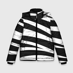Куртка зимняя для мальчика Зебра чёрные и белые полосы, цвет: 3D-черный