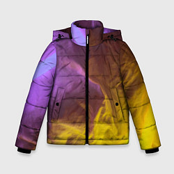 Зимняя куртка для мальчика Неоновые фонари на шёлковой поверхности - Фиолетов