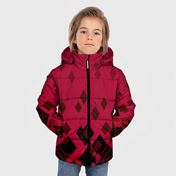 Куртка зимняя для мальчика Геометрический узор в красно-черных тонах, цвет: 3D-красный — фото 2