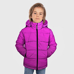 Куртка зимняя для мальчика Розовый неоновый полосатый узор Pink neon, цвет: 3D-красный — фото 2