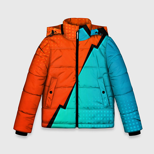 Зимняя куртка для мальчика Геометрическая композиция Fashion trend / 3D-Светло-серый – фото 1