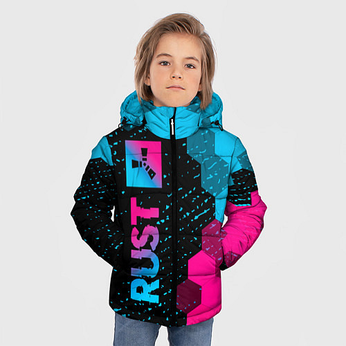 Зимняя куртка для мальчика Rust Neon Gradient / 3D-Черный – фото 3