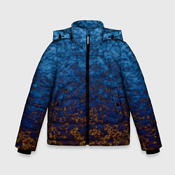 Зимняя куртка для мальчика Marble texture blue brown color