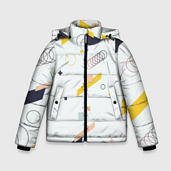 Куртка зимняя для мальчика Абстрактное Геометрическое Движение Колец и Паралл, цвет: 3D-красный