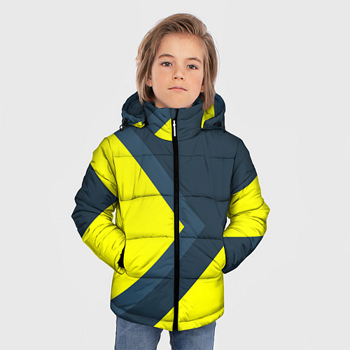 Зимняя куртка для мальчика Геометрическая Стрелка / 3D-Черный – фото 3