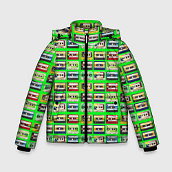 Куртка зимняя для мальчика VINTAGE AUDIO CASSETTES, цвет: 3D-светло-серый
