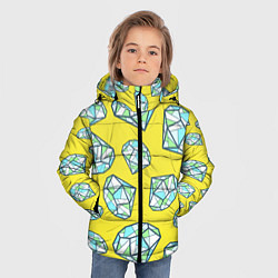 Куртка зимняя для мальчика Бриллианты На Жёлтом Фоне, цвет: 3D-светло-серый — фото 2