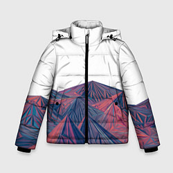Куртка зимняя для мальчика Абстрактные Многоугольные Кристальные Горы, цвет: 3D-светло-серый