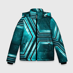 Куртка зимняя для мальчика Космические соты, цвет: 3D-светло-серый
