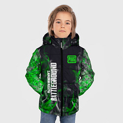 Куртка зимняя для мальчика Pubg - зелёное пламя, цвет: 3D-светло-серый — фото 2