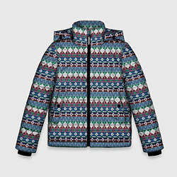Куртка зимняя для мальчика Мексиканский этнический многоцветный, цвет: 3D-черный