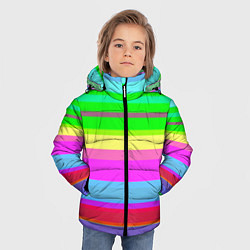 Куртка зимняя для мальчика Тропические линии, цвет: 3D-черный — фото 2