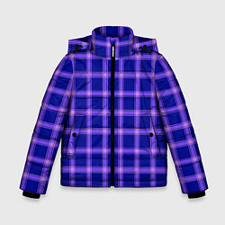 Зимняя куртка для мальчика Фиолетовый клетчатый узор