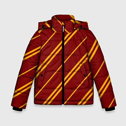 Куртка зимняя для мальчика Золотые полосы, цвет: 3D-светло-серый