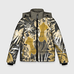 Куртка зимняя для мальчика Жирафы в тропиках, цвет: 3D-черный