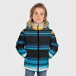 Куртка зимняя для мальчика Градиент восход солнца, цвет: 3D-черный — фото 2