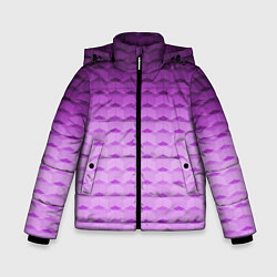 Куртка зимняя для мальчика Фиолетово-розовый геометрический узор Градиент, цвет: 3D-черный