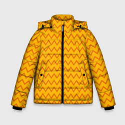 Зимняя куртка для мальчика Оранжевые линии зиг-заги
