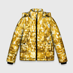Куртка зимняя для мальчика Абстрактное множество золотых огней - Яркожёлтый, цвет: 3D-светло-серый
