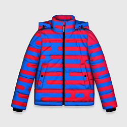 Зимняя куртка для мальчика Красно-синие полосы