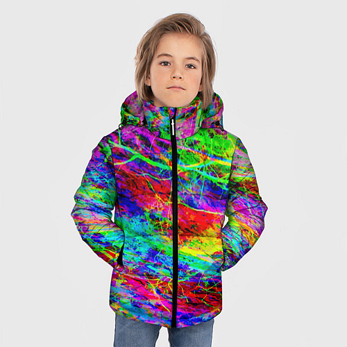 Зимняя куртка для мальчика Пожар в лесу / 3D-Черный – фото 3