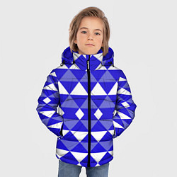 Куртка зимняя для мальчика Бело-синий геометрический узор, цвет: 3D-светло-серый — фото 2
