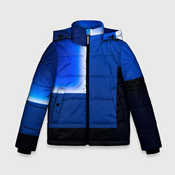 Куртка зимняя для мальчика Абстрактные геометрические фигуры - Cиний, цвет: 3D-светло-серый