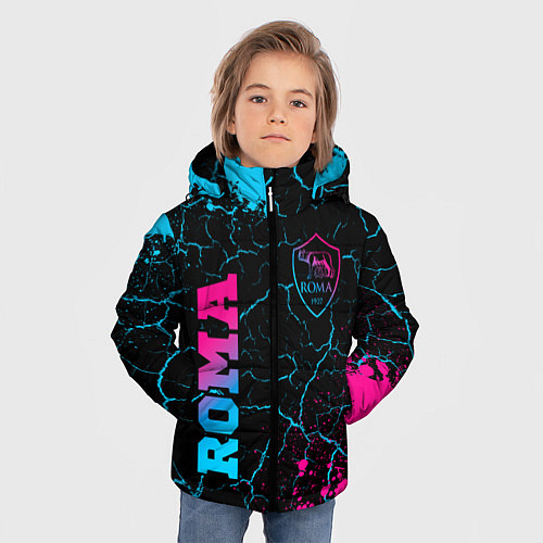 Зимняя куртка для мальчика Roma - neon gradient / 3D-Черный – фото 3