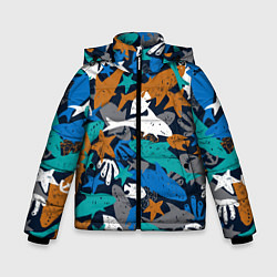 Зимняя куртка для мальчика Акула и другие обитатели океана