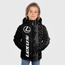 Куртка зимняя для мальчика Lexus speed на темном фоне со следами шин: по-верт, цвет: 3D-черный — фото 2