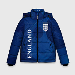 Куртка зимняя для мальчика Сборная Англии Синяя Абстракция, цвет: 3D-светло-серый