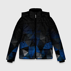 Зимняя куртка для мальчика Черно-синий геометрический