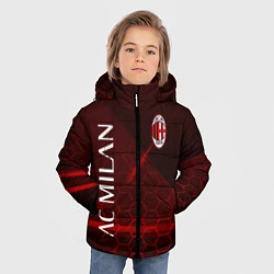 Куртка зимняя для мальчика Ac milan Соты, цвет: 3D-черный — фото 2