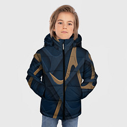 Куртка зимняя для мальчика Абстрактный фон сетка, цвет: 3D-черный — фото 2