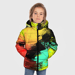 Куртка зимняя для мальчика Яркий красочный гранж, цвет: 3D-черный — фото 2
