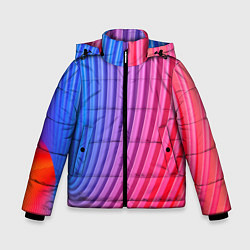 Куртка зимняя для мальчика Оптическая иллюзия с линиями, цвет: 3D-светло-серый