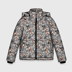 Куртка зимняя для мальчика Тигрово-леопардовый геометрический, цвет: 3D-красный