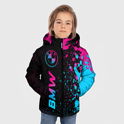 Куртка зимняя для мальчика BMW - neon gradient: по-вертикали, цвет: 3D-черный — фото 2