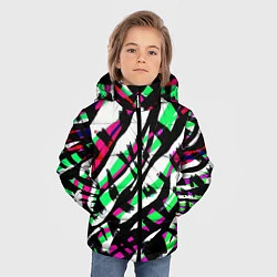 Куртка зимняя для мальчика Разноцветная Зебра, цвет: 3D-черный — фото 2