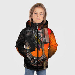 Куртка зимняя для мальчика Берсерк Гатс Замах Мечом, цвет: 3D-черный — фото 2