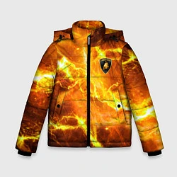 Куртка зимняя для мальчика Lamborghini - яркие молнии, цвет: 3D-красный