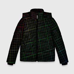 Куртка зимняя для мальчика Радужная сетка - текстура, цвет: 3D-красный