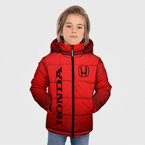 Зимняя куртка для мальчика Хонда - спорт / 3D-Черный – фото 3
