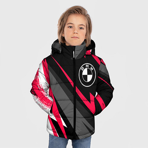 Зимняя куртка для мальчика BMW fast lines / 3D-Черный – фото 3