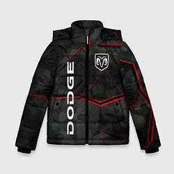 Куртка зимняя для мальчика Dodge абстракция спорт, цвет: 3D-красный