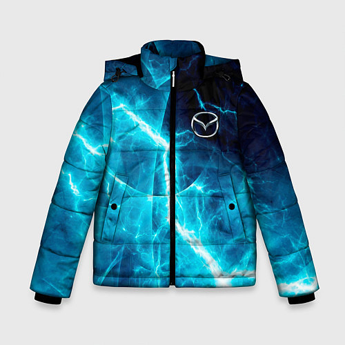 Зимняя куртка для мальчика Mazda - молнии / 3D-Светло-серый – фото 1