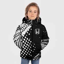 Куртка зимняя для мальчика Honda - белые следы шин, цвет: 3D-светло-серый — фото 2