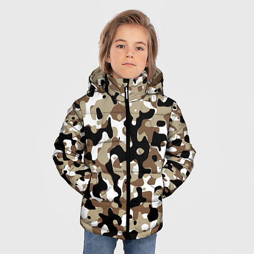 Зимняя куртка для мальчика Камуфляж Open Terrain / 3D-Черный – фото 3